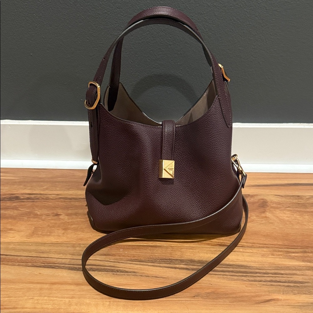 Kate Spade Burgundy Leather Shoulder Bag.